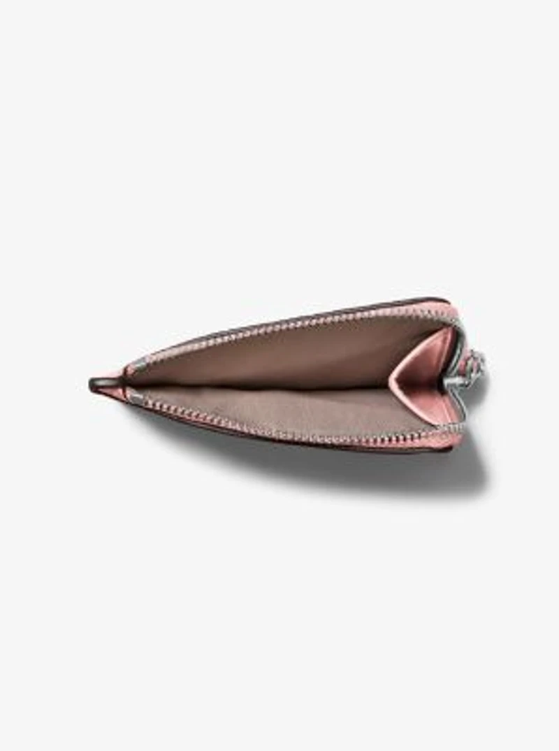 Jet Set Small Pebbled Leather Card Case Wristlet