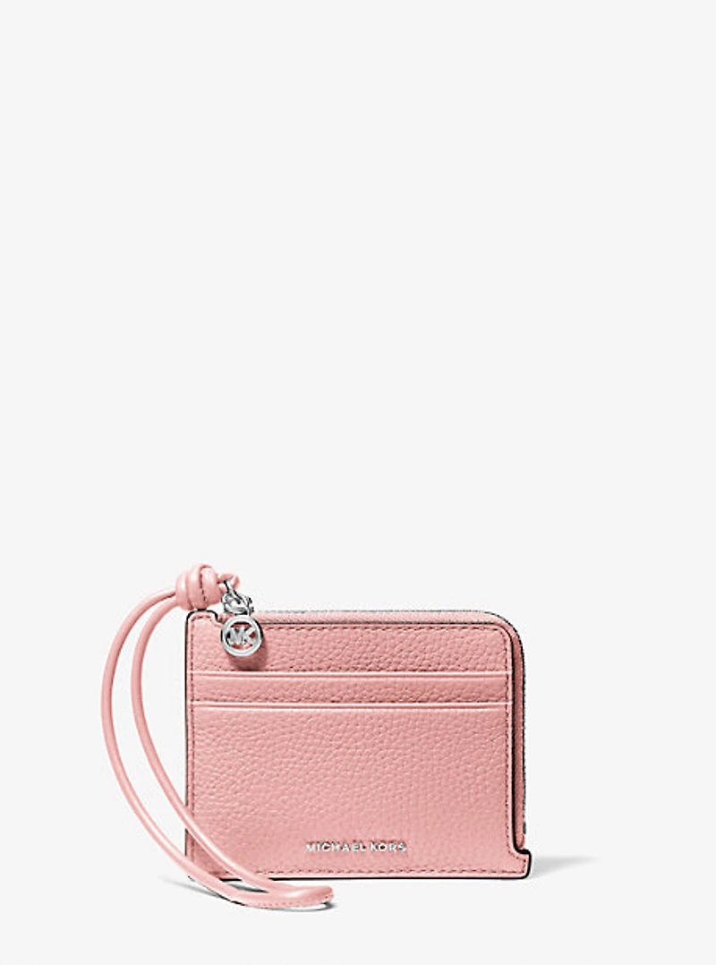 Jet Set Small Pebbled Leather Card Case Wristlet