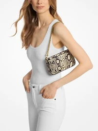 Bryant Small Snake Embossed Leather Convertible Pochette