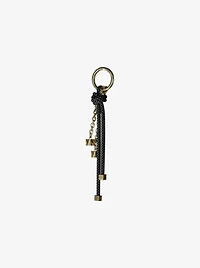 Gold-Tone and Speckled Cord Bag Charm