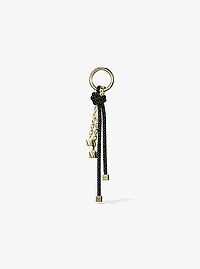 Gold-Tone and Speckled Cord Bag Charm