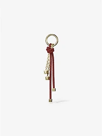 Gold-Tone and Speckled Cord Bag Charm