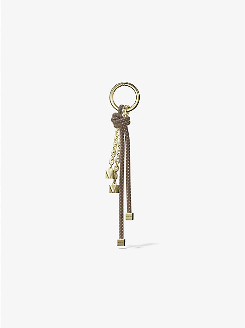 Gold-Tone and Speckled Cord Bag Charm