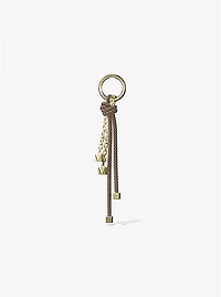 Gold-Tone and Speckled Cord Bag Charm