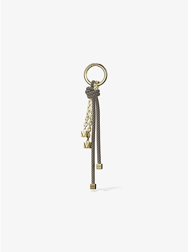 Gold-Tone and Speckled Cord Bag Charm