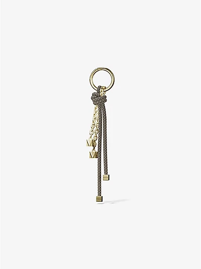 Gold-Tone and Speckled Cord Bag Charm