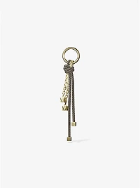 Gold-Tone and Speckled Cord Bag Charm