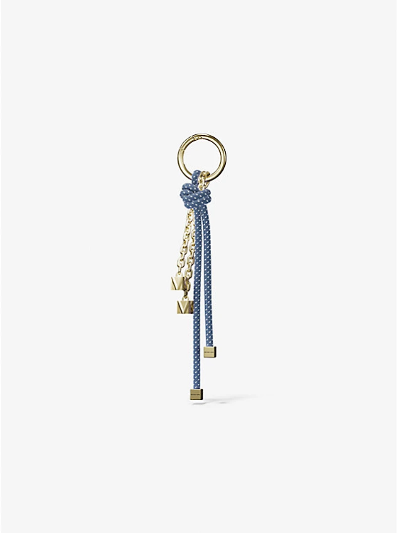 Gold-Tone and Speckled Cord Bag Charm