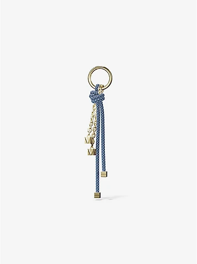 Gold-Tone and Speckled Cord Bag Charm