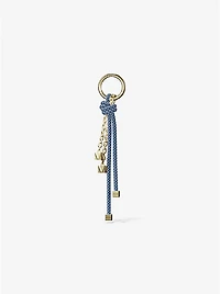 Gold-Tone and Speckled Cord Bag Charm
