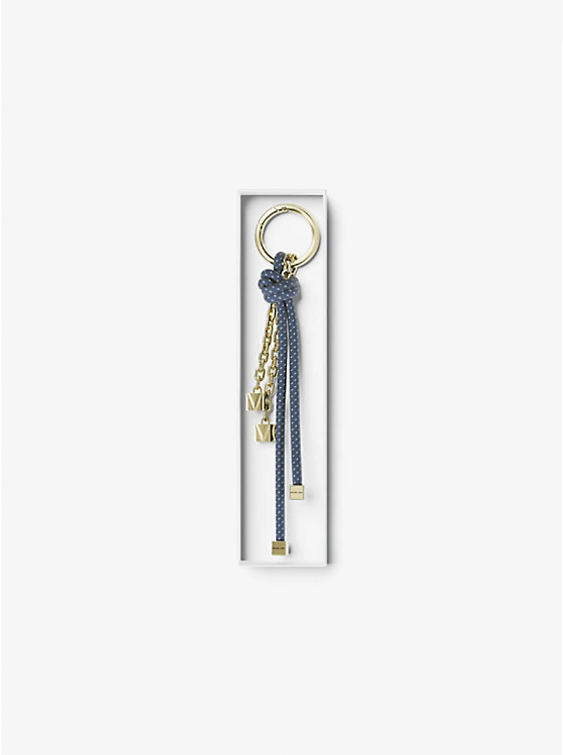Gold-Tone and Speckled Cord Bag Charm
