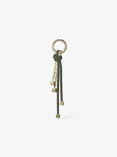 Gold-Tone and Speckled Cord Bag Charm