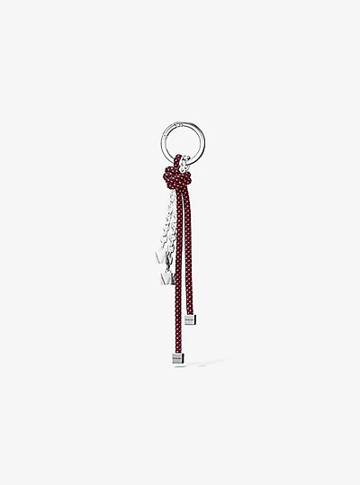 Silver-Tone and Speckled Cord Bag Charm