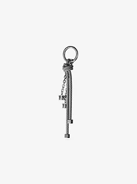 Silver-Tone and Speckled Cord Bag Charm