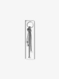 Silver-Tone and Speckled Cord Bag Charm