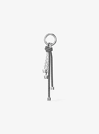 Silver-Tone and Speckled Cord Bag Charm