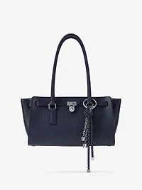 Silver-Tone and Speckled Cord Bag Charm