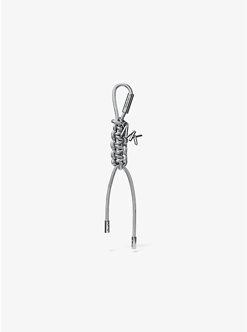 Silver-Tone and Metallic Braided Cord Bag Charm