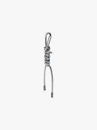 Silver-Tone and Metallic Braided Cord Bag Charm