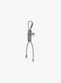 Silver-Tone and Metallic Braided Cord Bag Charm