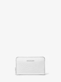 Jet Set Small Snake Embossed Leather Wallet