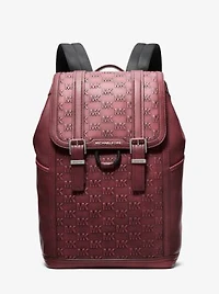Colby Medium Logo Embossed Burnished Leather Backpack