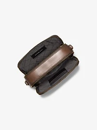 Hudson Logo Embossed Burnished Leather Crossbody Bag