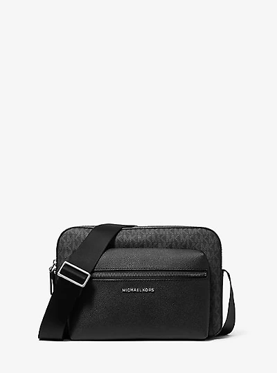 Hudson Textured and Signature Logo Camera Crossbody Bag
