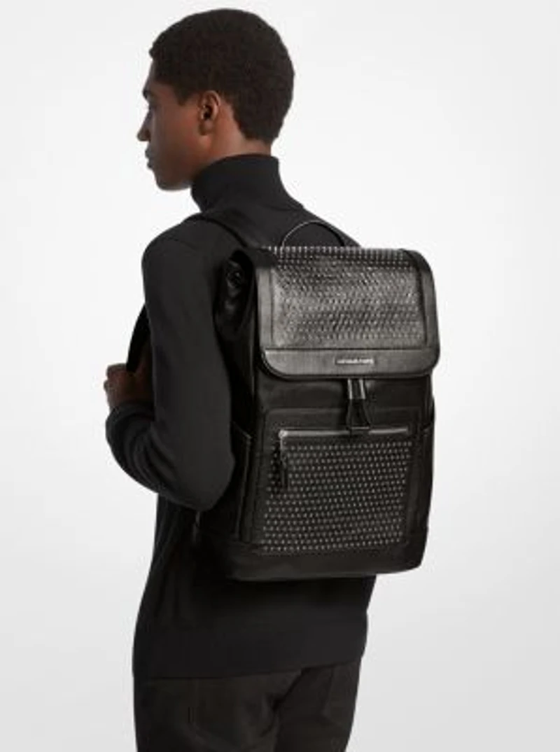 Hudson Medium Grommeted Leather Backpack