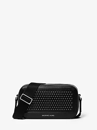 Hudson Grommeted Leather Crossbody Bag
