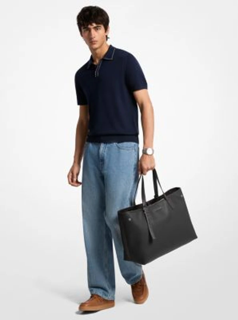 Hudson Medium Pebbled Leather Everyday Tote Bag