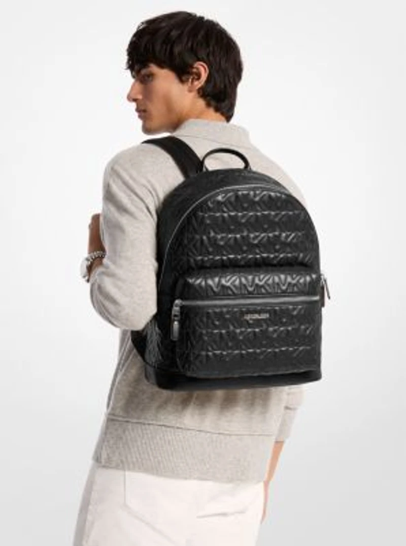 Hudson Medium Logo Embossed Dome Backpack