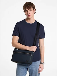 Edison Medium Scratch-Resistant Crossgrain Leather Messenger Bag