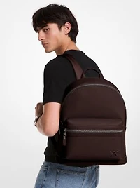 Edison Scratch-Resistant Crossgrain Leather Backpack
