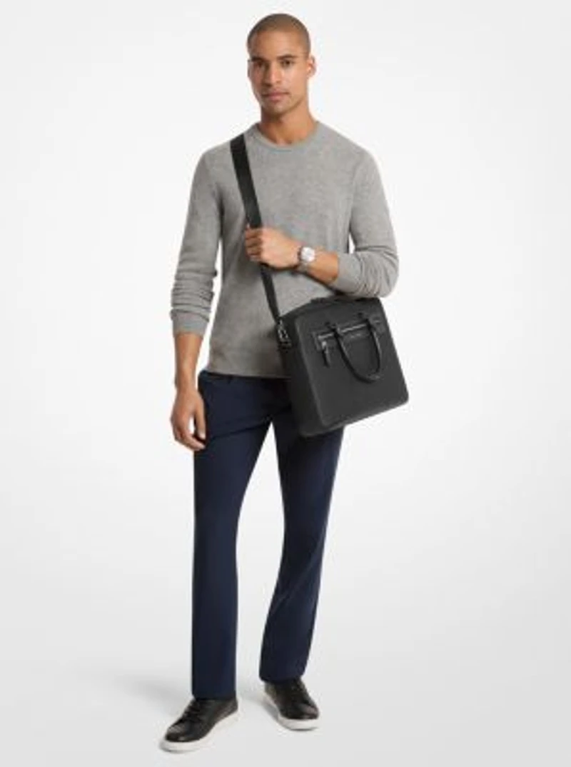 Jet Set Pebbled Leather Briefcase