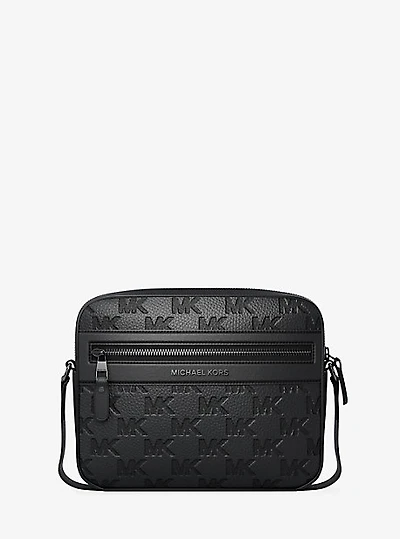 Jet Set Logo Embossed Leather Crossbody Bag