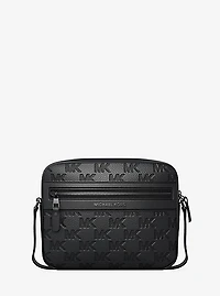 Jet Set Logo Embossed Leather Crossbody Bag