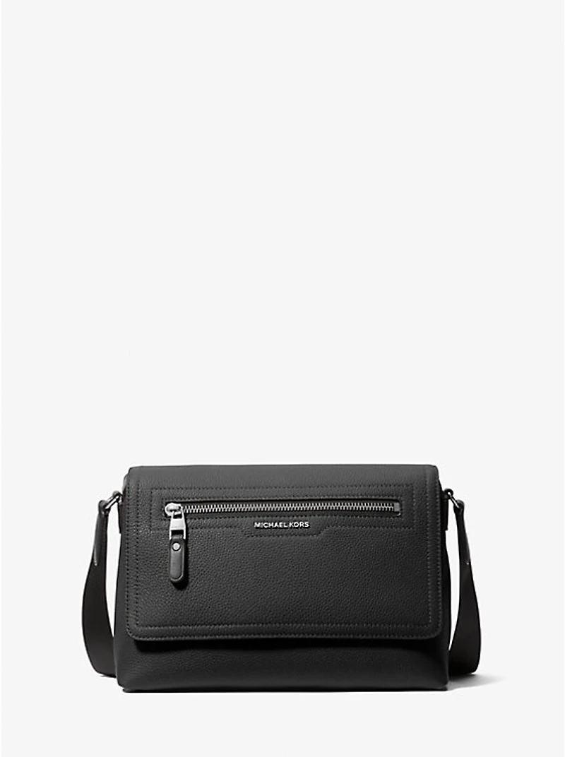 Hudson Small Pebbled Leather Messenger Bag