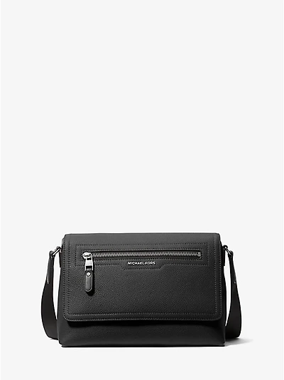 Hudson Small Pebbled Leather Messenger Bag