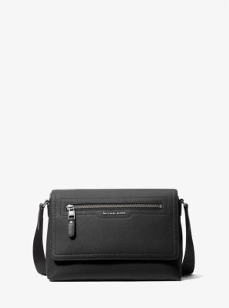 Hudson Small Pebbled Leather Messenger Bag