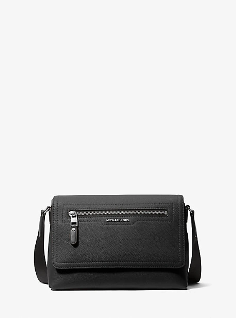 Hudson Small Pebbled Leather Messenger Bag