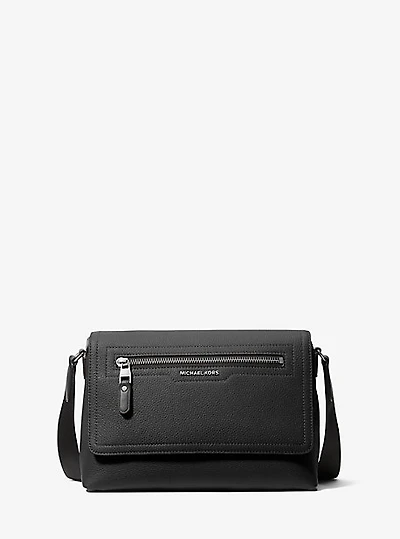 Hudson Small Pebbled Leather Messenger Bag