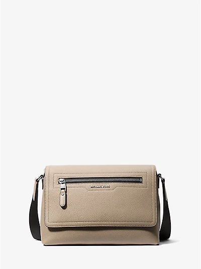Hudson Small Pebbled Leather Messenger Bag