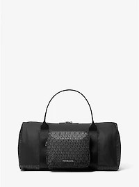 Tanner Nylon and Printed Signature Logo Weekender Bag