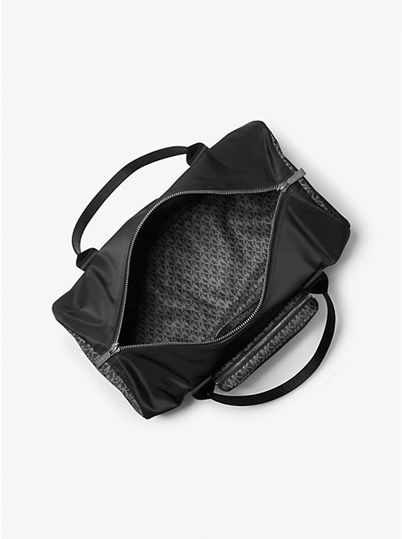 Tanner Nylon and Printed Signature Logo Weekender Bag