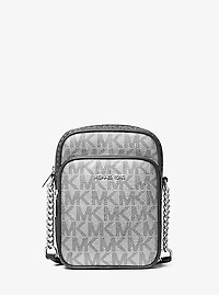 Jet Set Medium Metallic Signature Logo Crossbody Bag