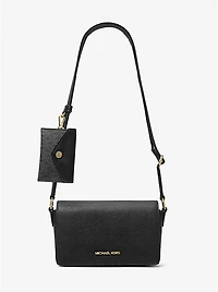 Vincent Small Saffiano Leather Crossbody Bag with Signature Logo Card Case