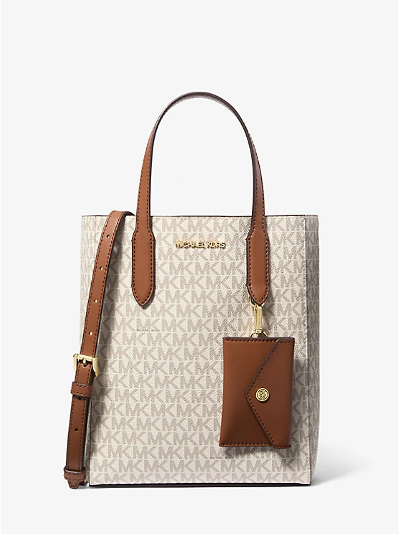 Vincent Small Signature Logo Convertible Tote Bag with Card Case