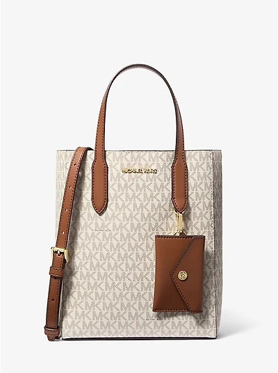 Vincent Small Signature Logo Convertible Tote Bag with Card Case