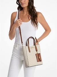 Vincent Small Signature Logo Convertible Tote Bag with Card Case